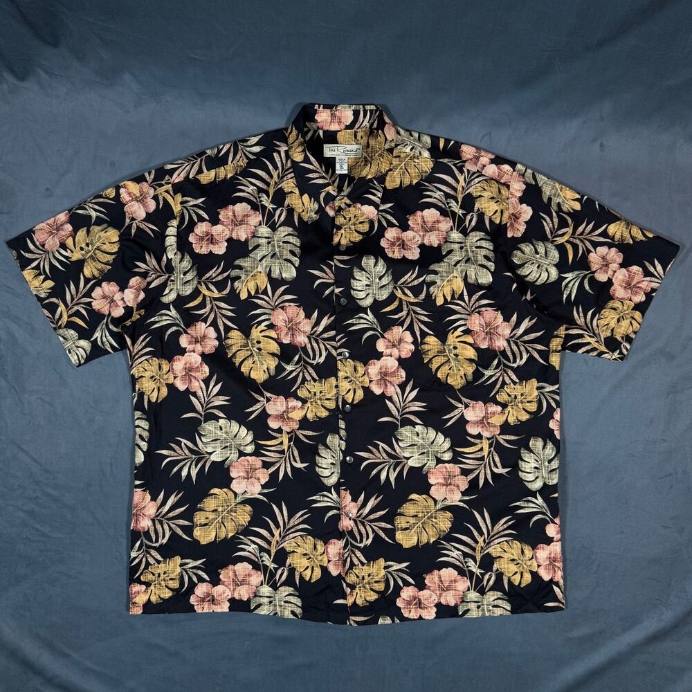 Tori Richard XXl men’s black short sleeve button up Hawaii Shirt cotton